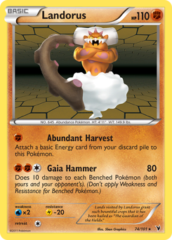 Landorus, Noble Victories #74, Pokémon TCG card