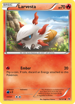 Larvesta, Noble Victories #19, Pokémon TCG card