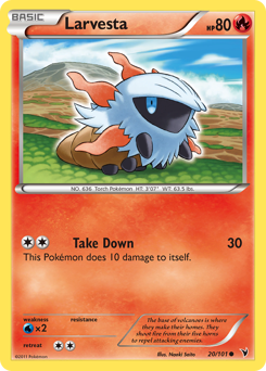 Larvesta, Noble Victories #20, Pokémon TCG card