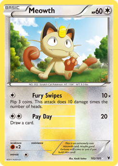 Meowth, Noble Victories #102, Pokémon TCG card