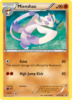 Mienshao, Noble Victories #70, Pokémon TCG card