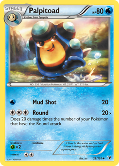 Palpitoad, Noble Victories #23, Pokémon TCG card