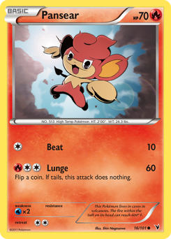 Pansear, Noble Victories #16, Pokémon TCG card