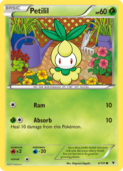 Petilil, Noble Victories #4, Pokémon TCG card