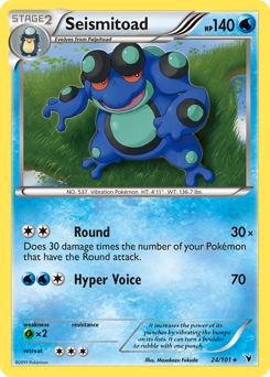 Seismitoad, Noble Victories #24, Pokémon TCG card