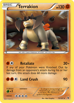 Terrakion, Noble Victories #73, Pokémon TCG card
