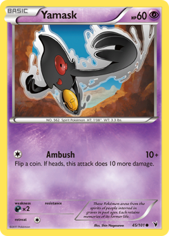 Yamask, Noble Victories #45, Pokémon TCG card