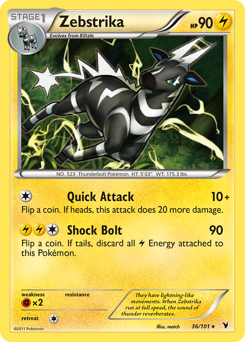 Zebstrika, Noble Victories #36, Pokémon TCG card
