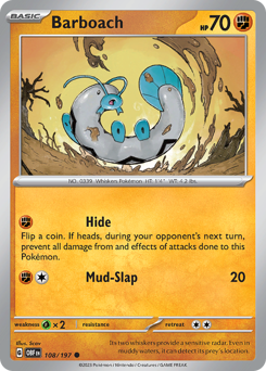 Barboach, Obsidian Flames #108, Pokémon TCG card