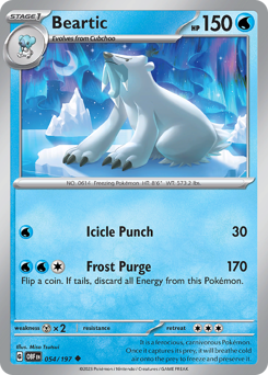 Beartic, Obsidian Flames #54, Pokémon TCG card