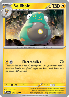 Bellibolt, Obsidian Flames #77, Pokémon TCG card