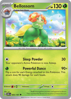 Bellossom, Obsidian Flames #3, Pokémon TCG card
