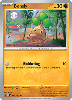 Bonsly, Obsidian Flames #110, Pokémon TCG card
