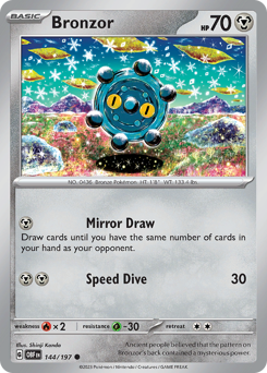Bronzor, Obsidian Flames #144, Pokémon TCG card