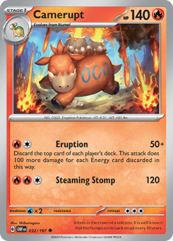 Camerupt, Obsidian Flames #32, Pokémon TCG card