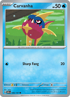 Carvanha, Obsidian Flames #46, Pokémon TCG card