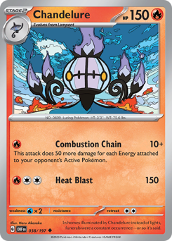 Chandelure, Obsidian Flames #38, Pokémon TCG card