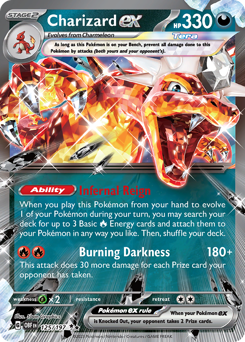 Charizard ex, Obsidian Flames #125, Pokémon TCG card