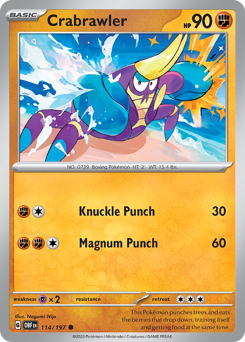 Crabrawler, Obsidian Flames #114, Pokémon TCG card