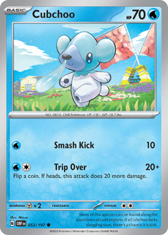Cubchoo, Obsidian Flames #53, Pokémon TCG card