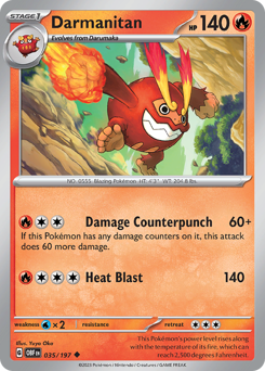 Darmanitan, Obsidian Flames #35, Pokémon TCG card
