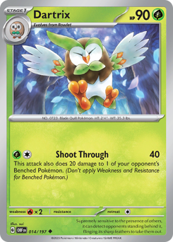 Dartrix, Obsidian Flames #14, Pokémon TCG card