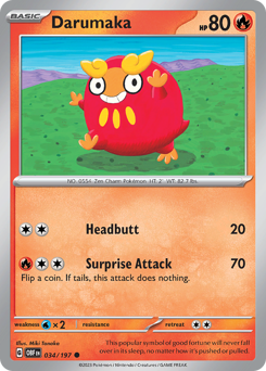 Darumaka, Obsidian Flames #34, Pokémon TCG card