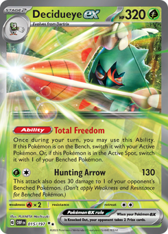 Decidueye ex, Obsidian Flames #15, Pokémon TCG card