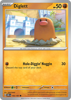 Diglett, Obsidian Flames #103, Pokémon TCG card