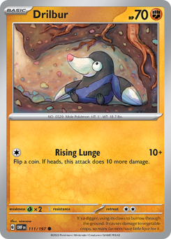 Drilbur, Obsidian Flames #111, Pokémon TCG card