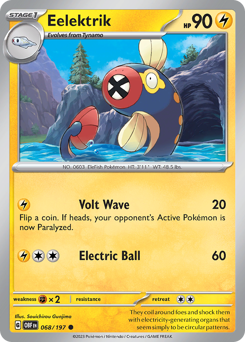 Eelektrik, Obsidian Flames #68, Pokémon TCG card