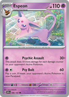 Espeon, Obsidian Flames #86, Pokémon TCG card