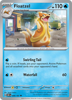 Floatzel, Obsidian Flames #49, Pokémon TCG card
