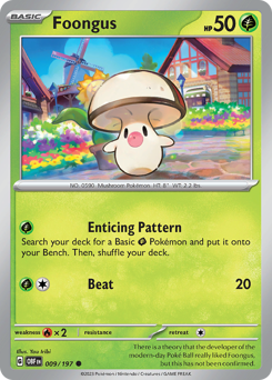 Foongus, Obsidian Flames #9, Pokémon TCG card