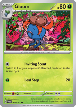 Gloom, Obsidian Flames #2, Pokémon TCG card