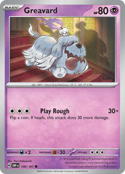 Greavard, Obsidian Flames #100, Pokémon TCG card