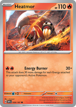 Heatmor, Obsidian Flames #39, Pokémon TCG card
