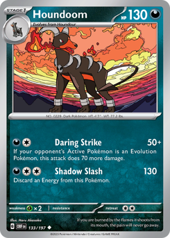 Houndoom, Obsidian Flames #133, Pokémon TCG card