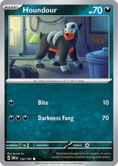 Houndour, Obsidian Flames #132, Pokémon TCG card