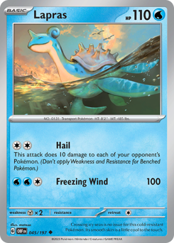 Lapras, Obsidian Flames #45, Pokémon TCG card