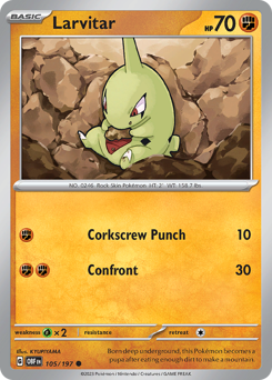Larvitar, Obsidian Flames #105, Pokémon TCG card