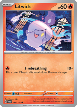Litwick, Obsidian Flames #36, Pokémon TCG card