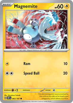 Magnemite, Obsidian Flames #63, Pokémon TCG card