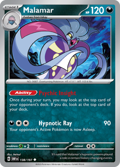 Malamar, Obsidian Flames #138, Pokémon TCG card
