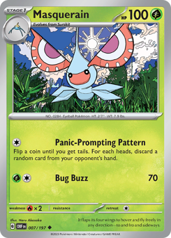 Masquerain, Obsidian Flames #7, Pokémon TCG card