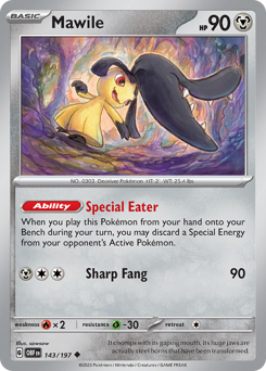 Mawile, Obsidian Flames #143, Pokémon TCG card
