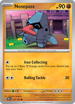 Nosepass, Obsidian Flames #107, Pokémon TCG card