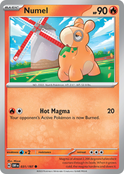 Numel, Obsidian Flames #31, Pokémon TCG card