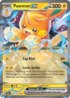 Pawmot ex, Obsidian Flames #73, Pokémon TCG card