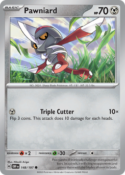 Pawniard, Obsidian Flames #148, Pokémon TCG card